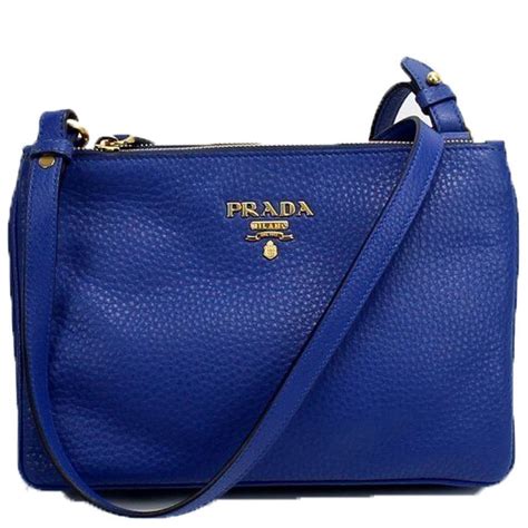 blue leather prada bag|authentic Prada leather bag.